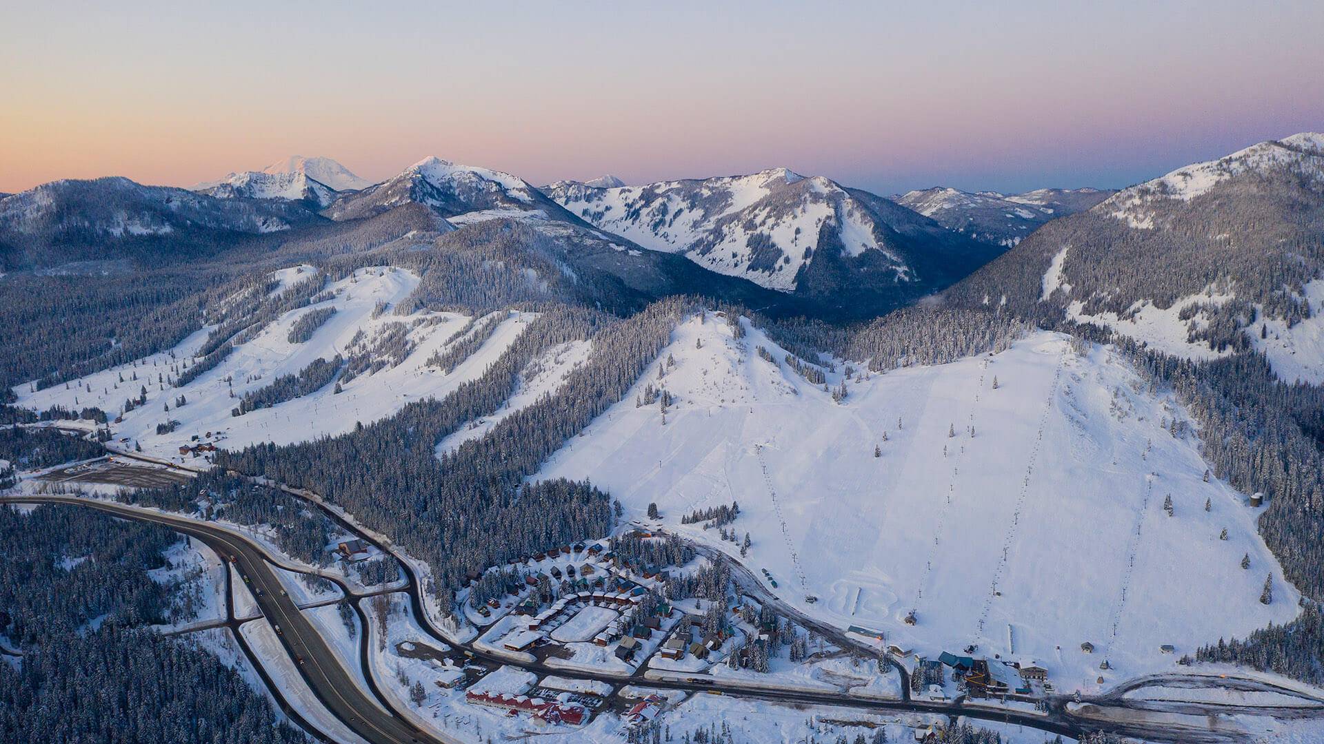 drone shot sunrise summit