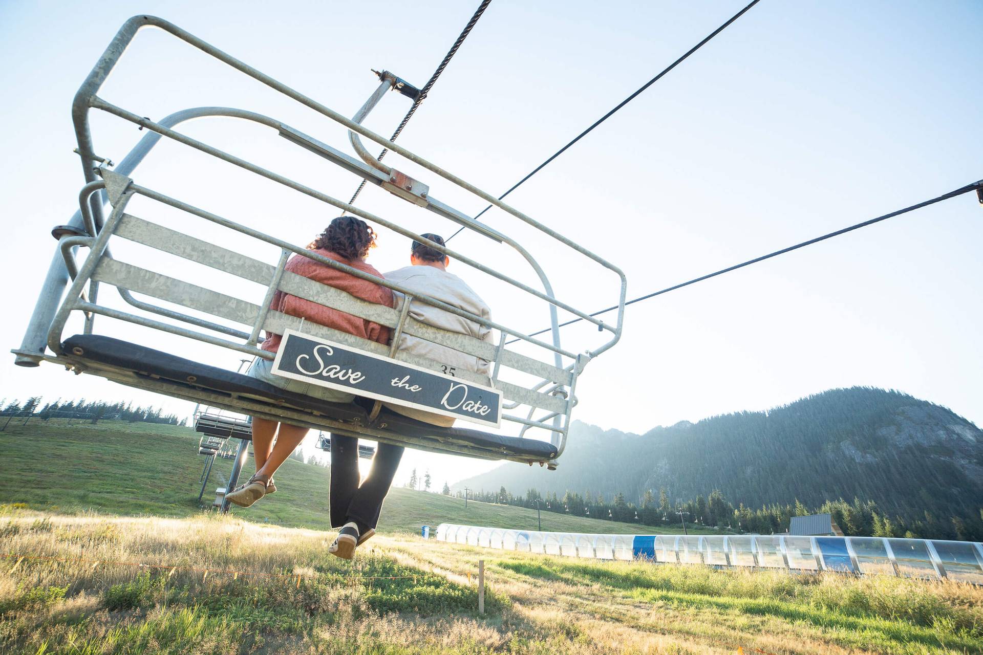 couple on chairlift