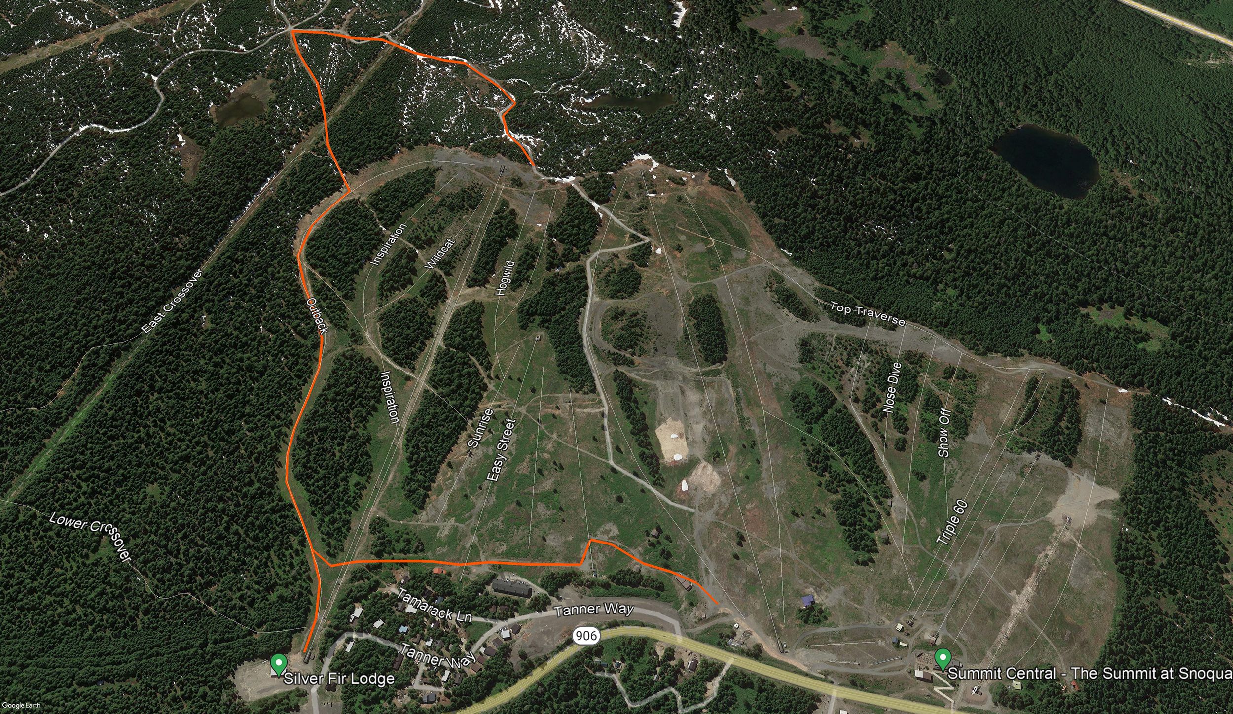 Summit Central Uphill Travel Route