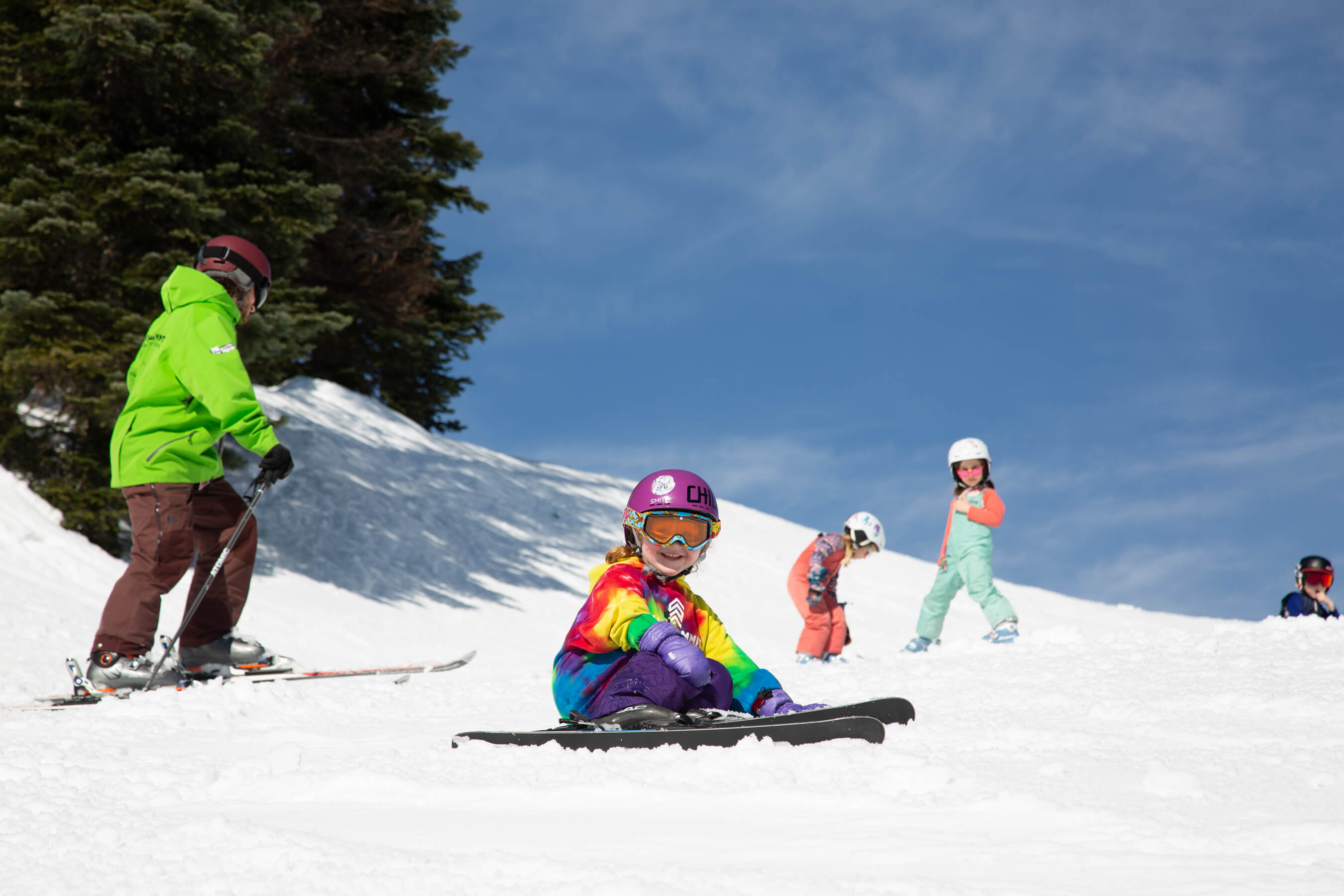kid resting on snow