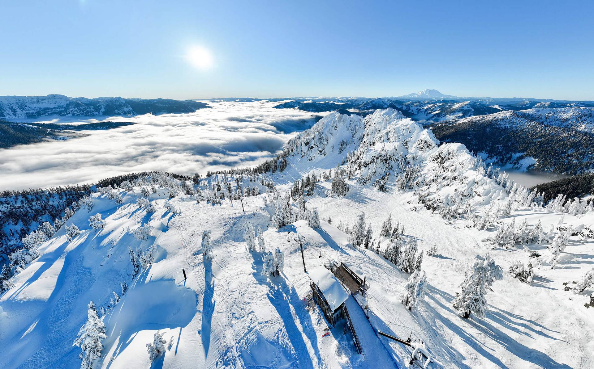 Drone photo of Alpental powder Bowl Side