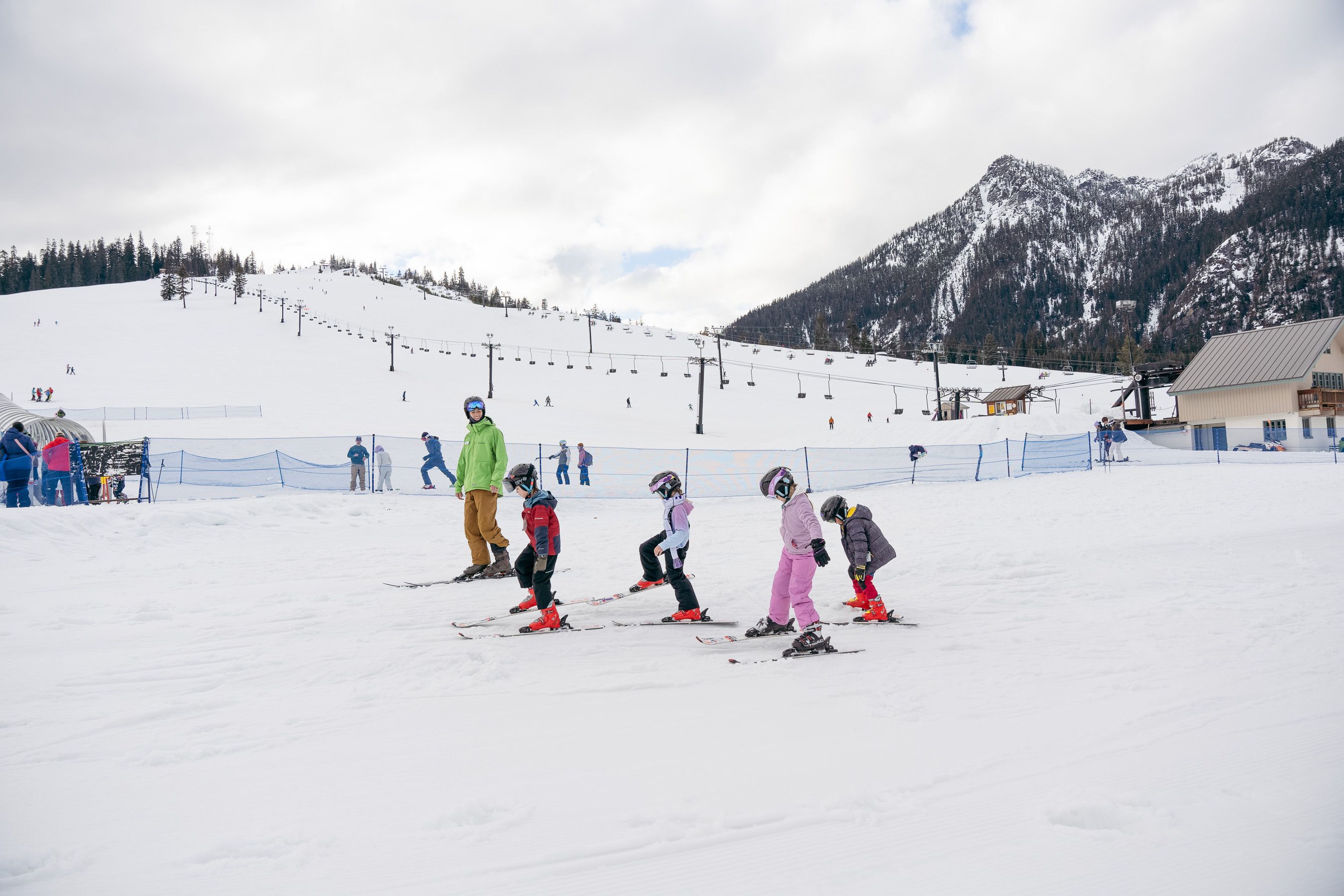 kids learning to ski at The Summit