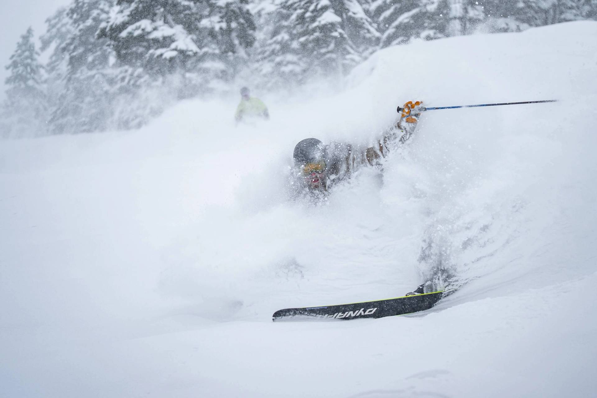 skier in deep powder