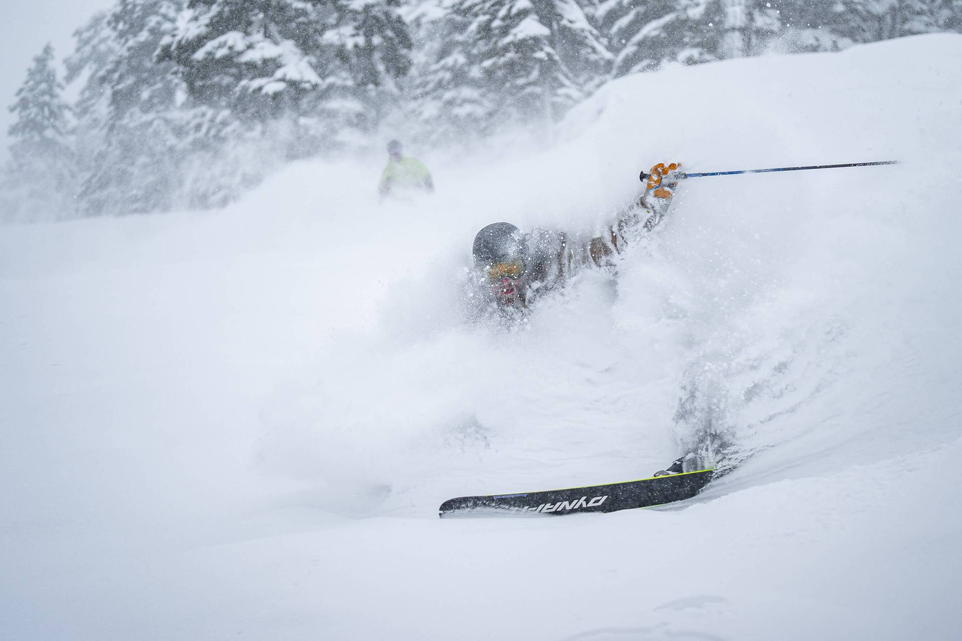 skier in deep powder