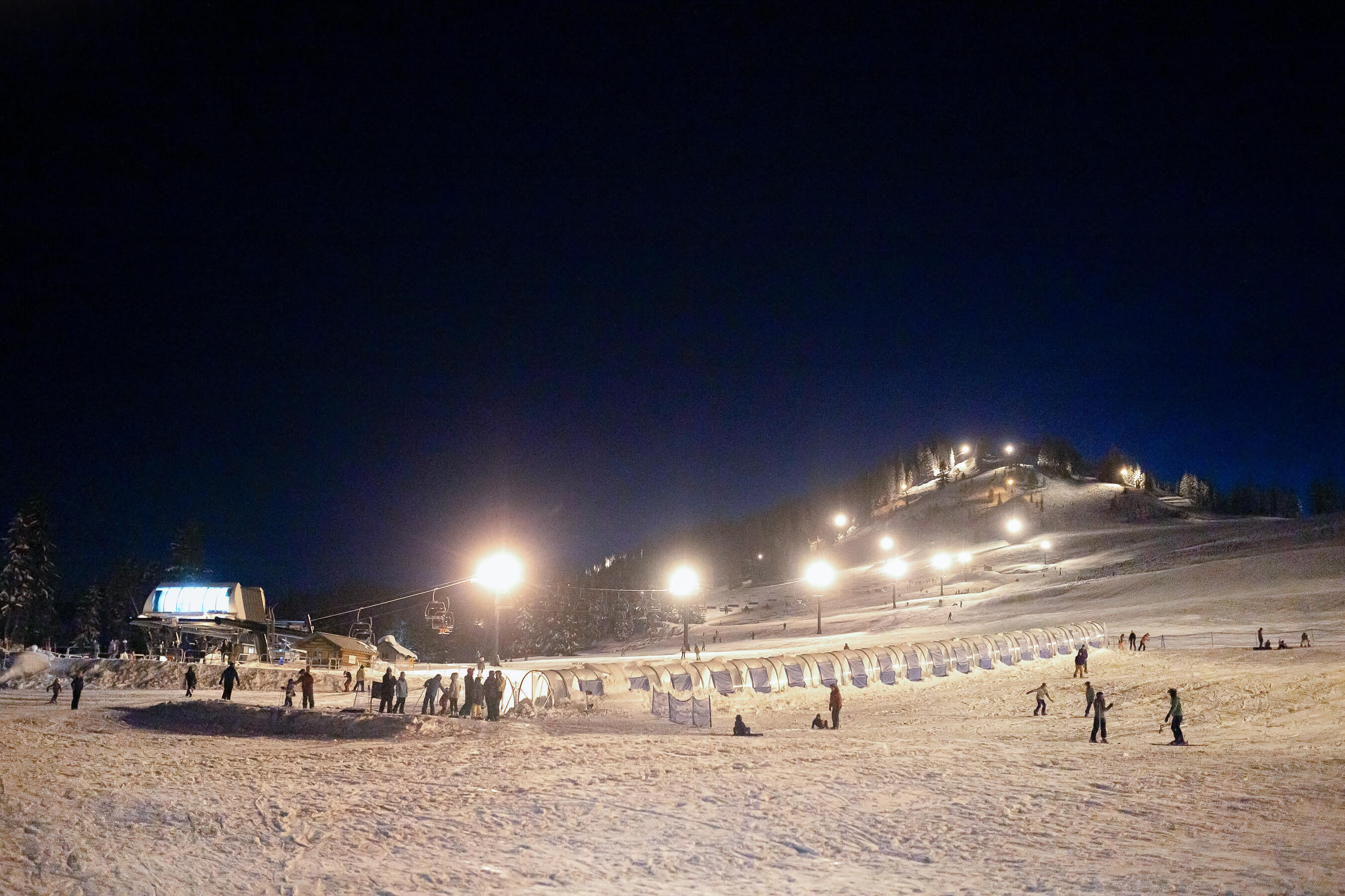 Summit West lesson area at night