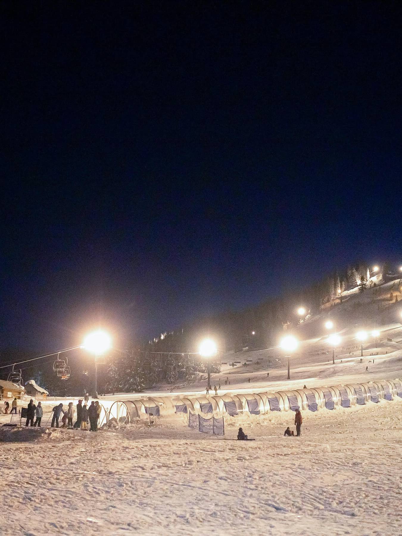 Summit West lesson area at night