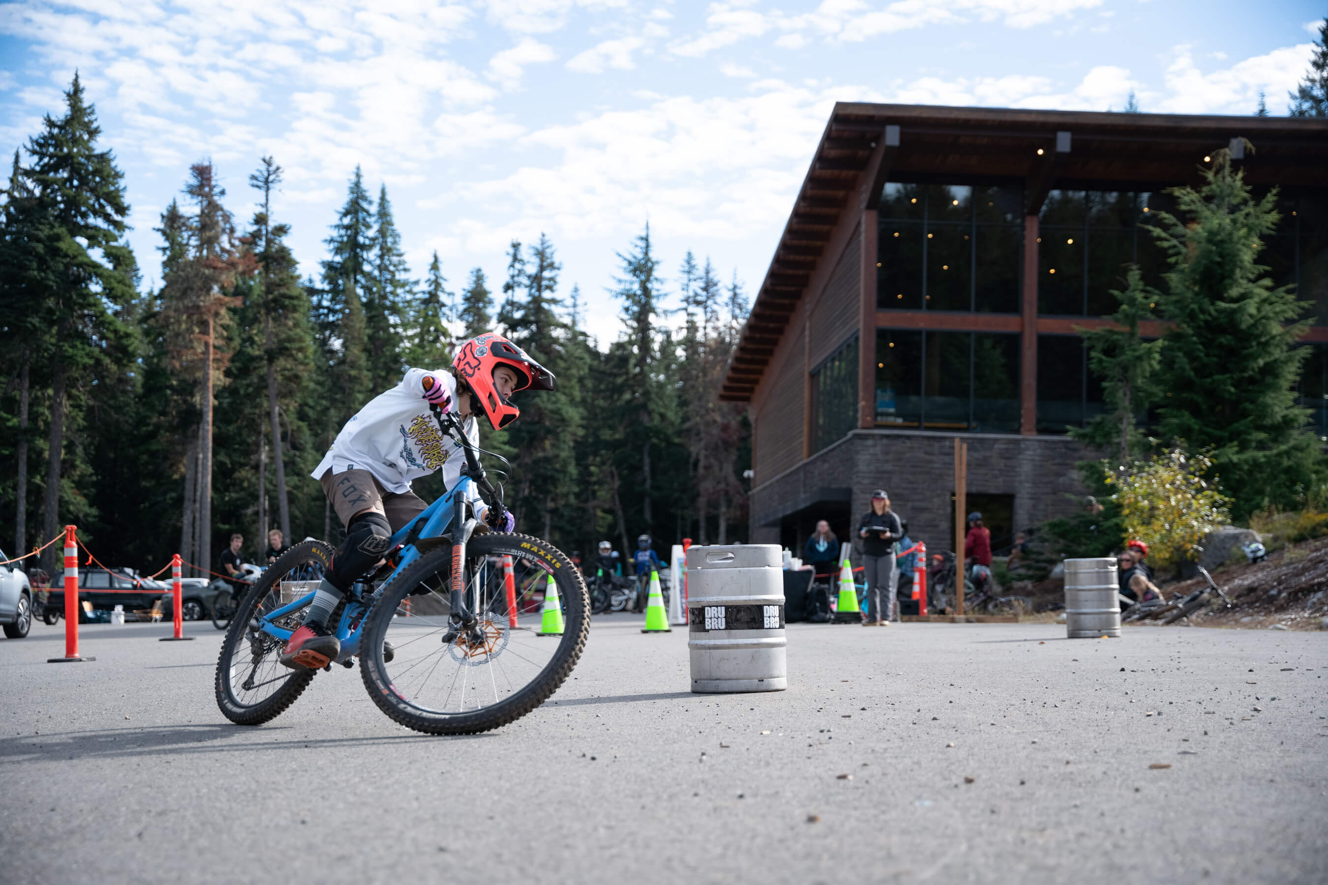barrel racing on mountain bike