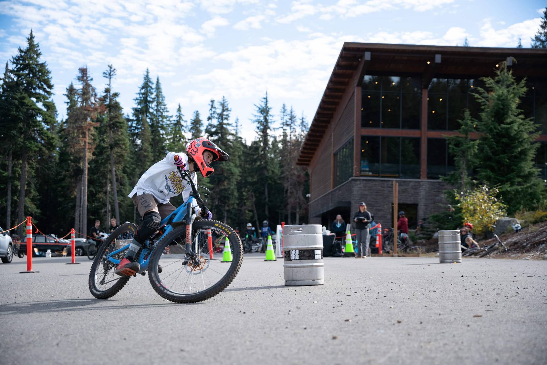 barrel racing on mountain bike