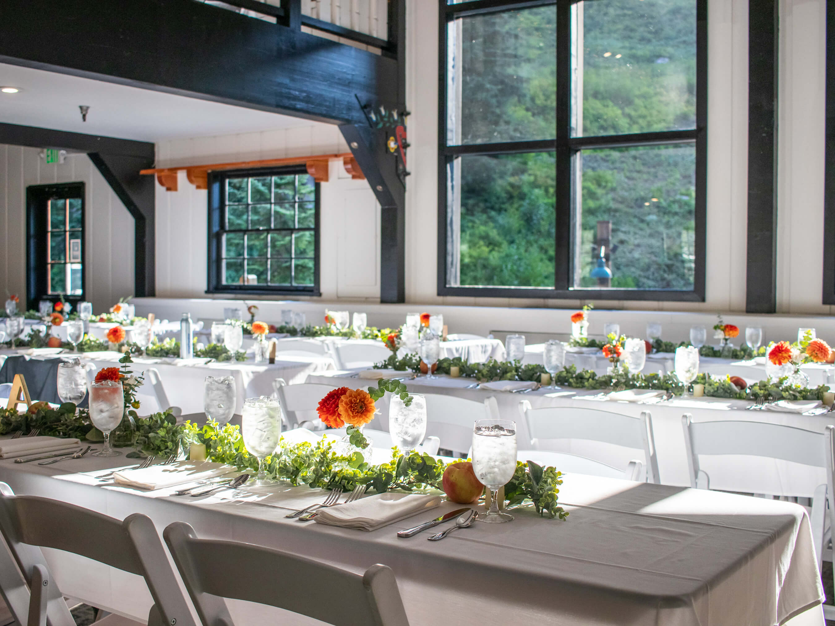 reception tables inside alpental