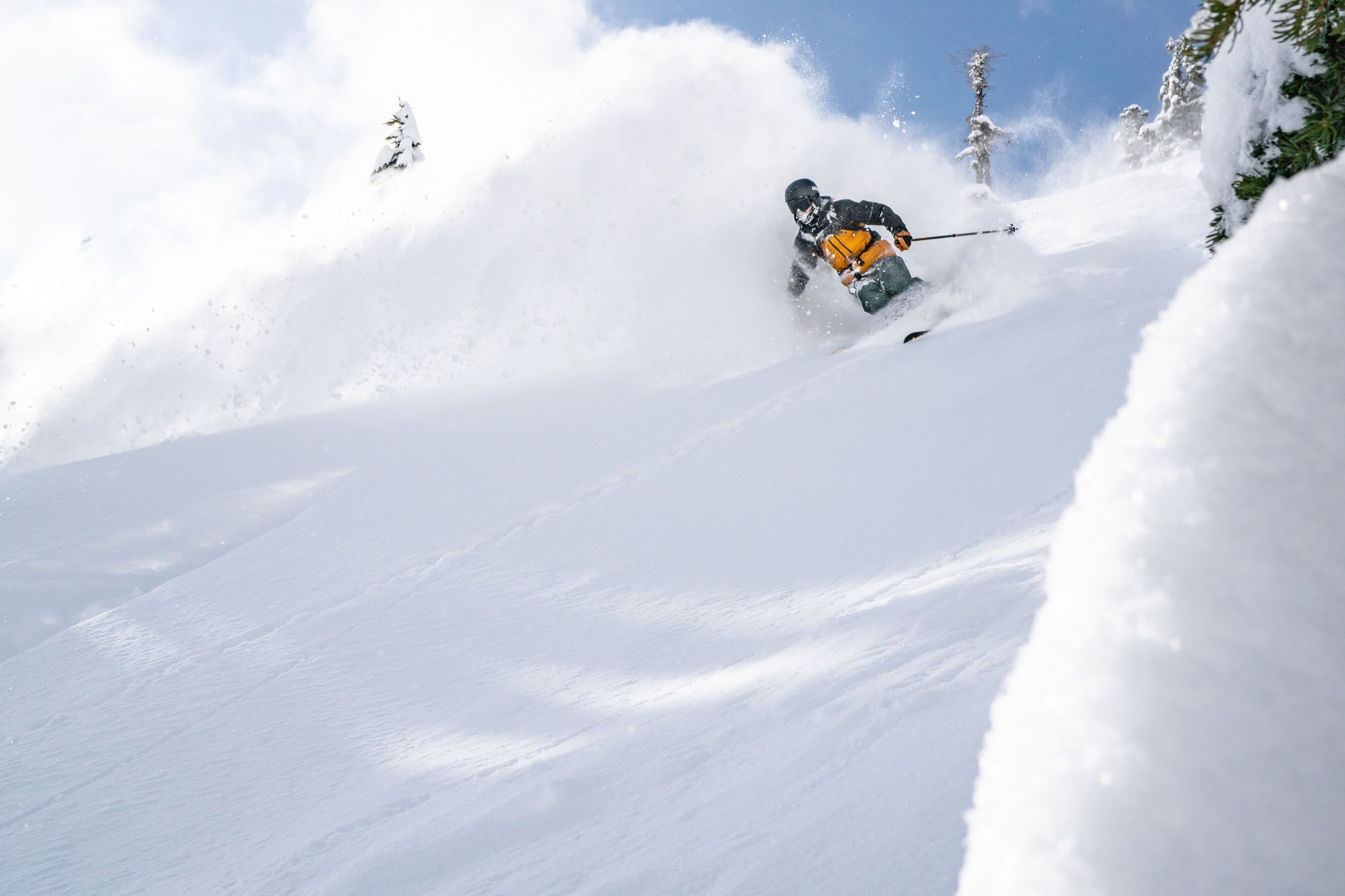 4frnt skis in powder at Alpental
