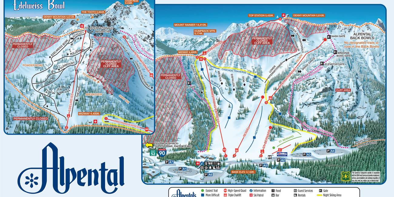 Alpental Trail Map