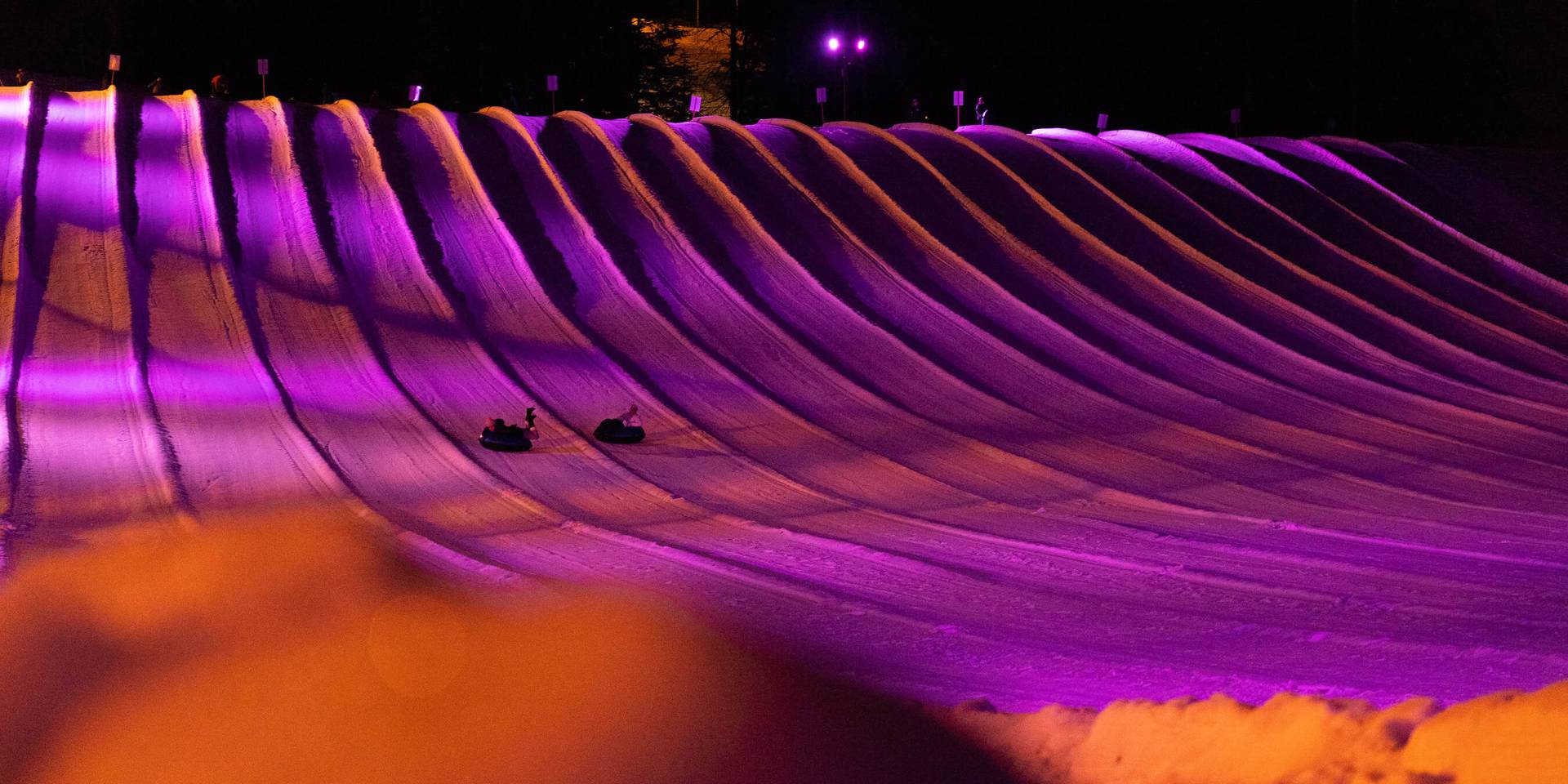 night snow tubing