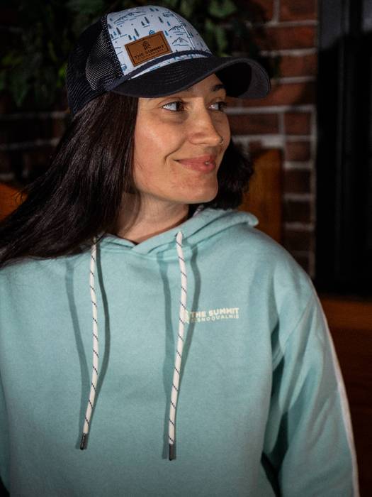 girl wearing blue hoody