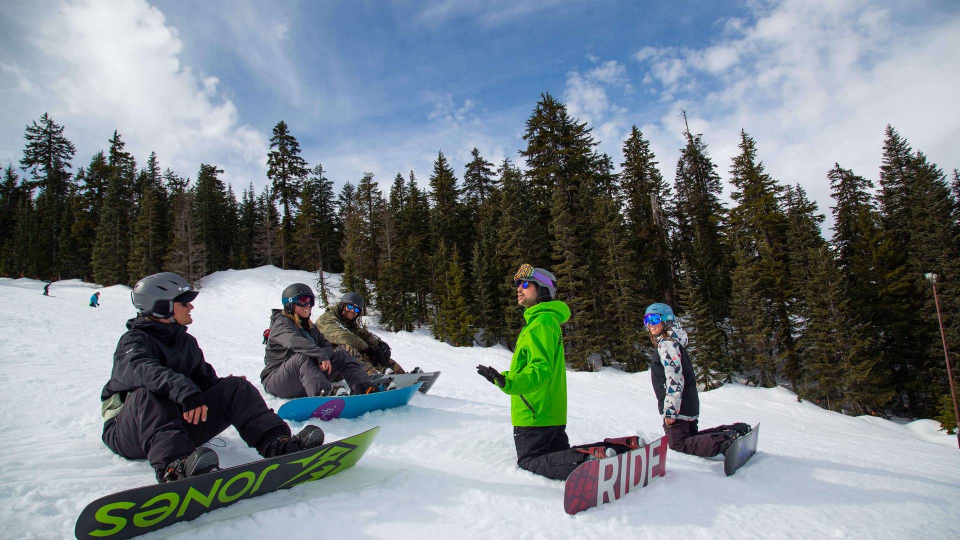adult snowboard group lesson