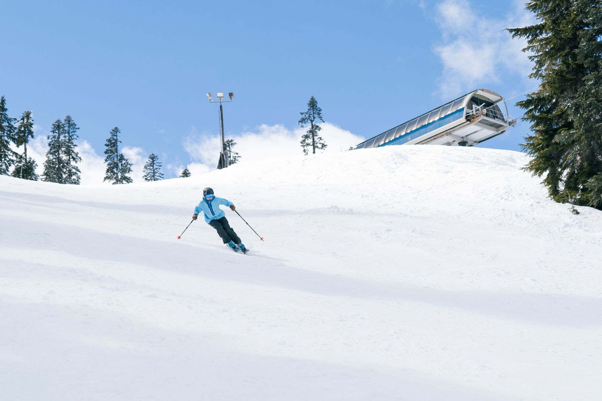 Snowboarder in spring slush 