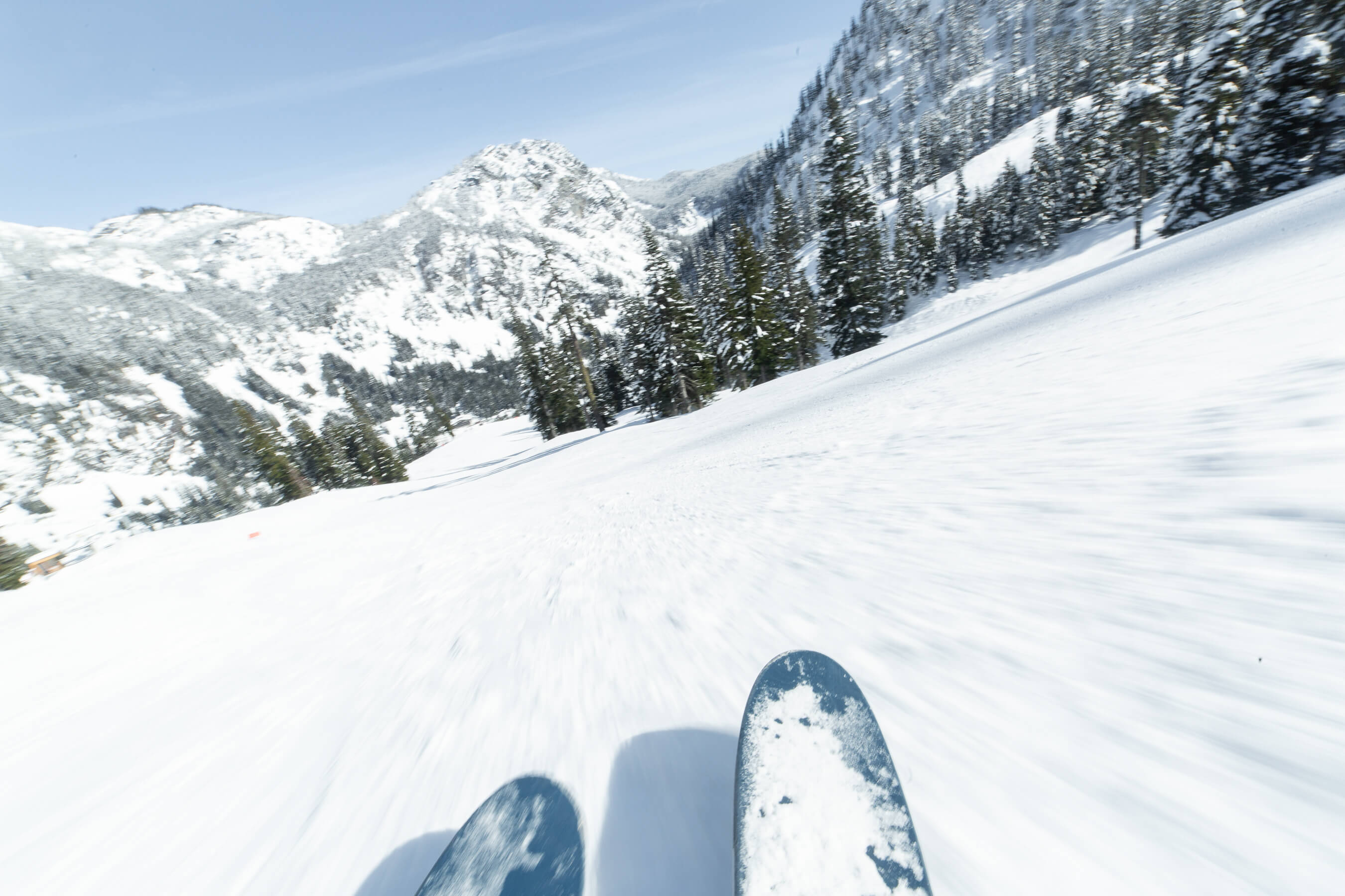 Ski tips on the slope