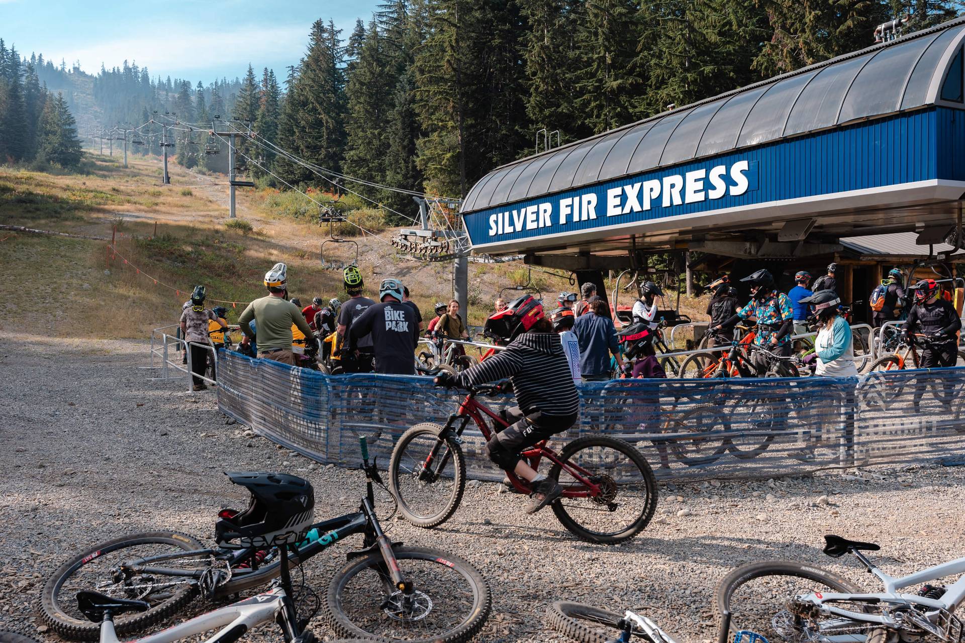 bike park rodeo busy day at silver fir express