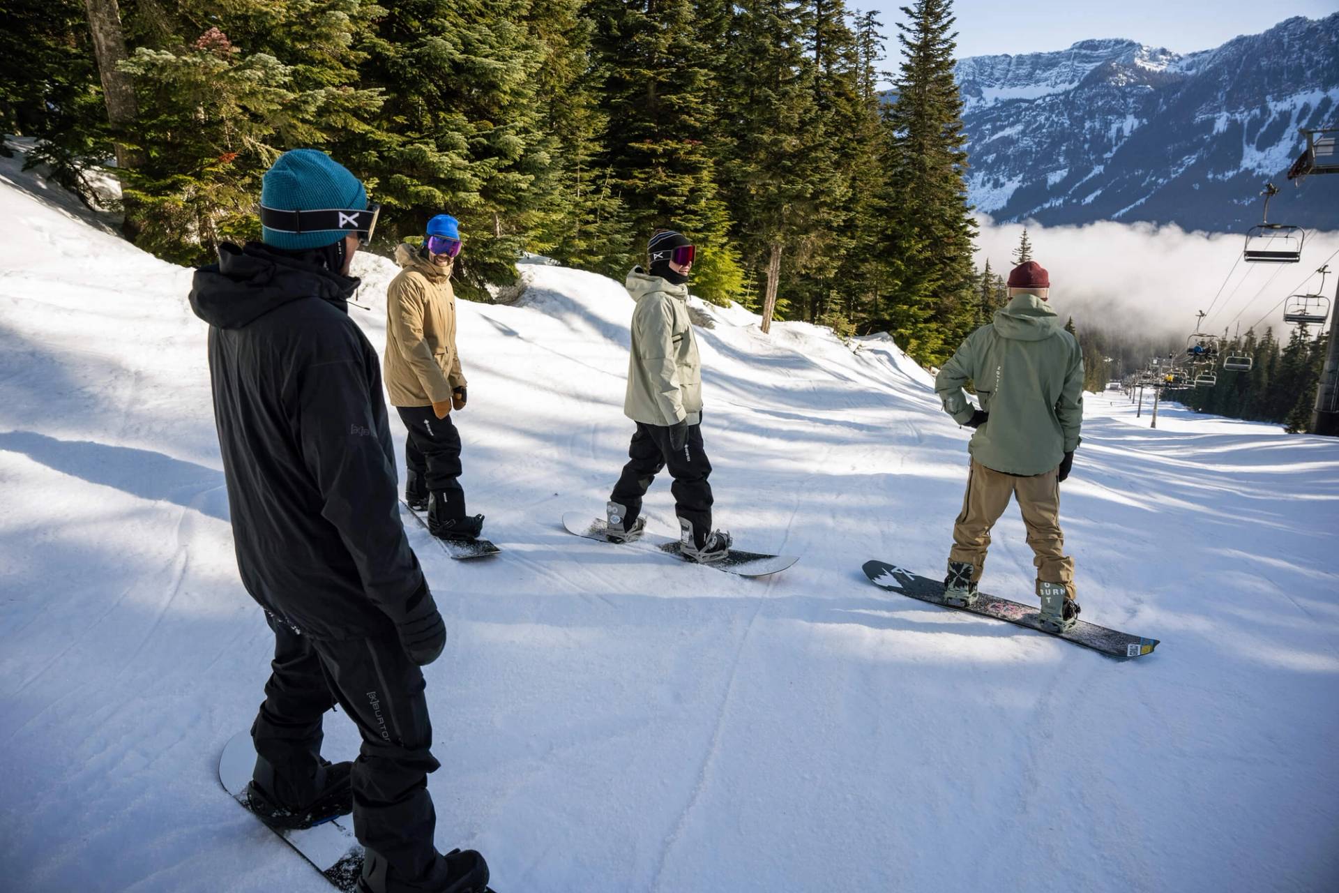 Burton crew snowboarding at Silver Fir