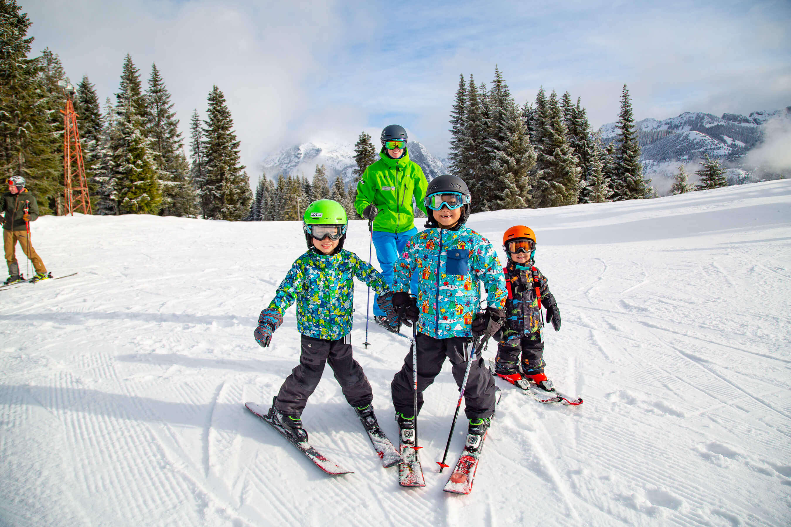 lesson kids at top of summit central