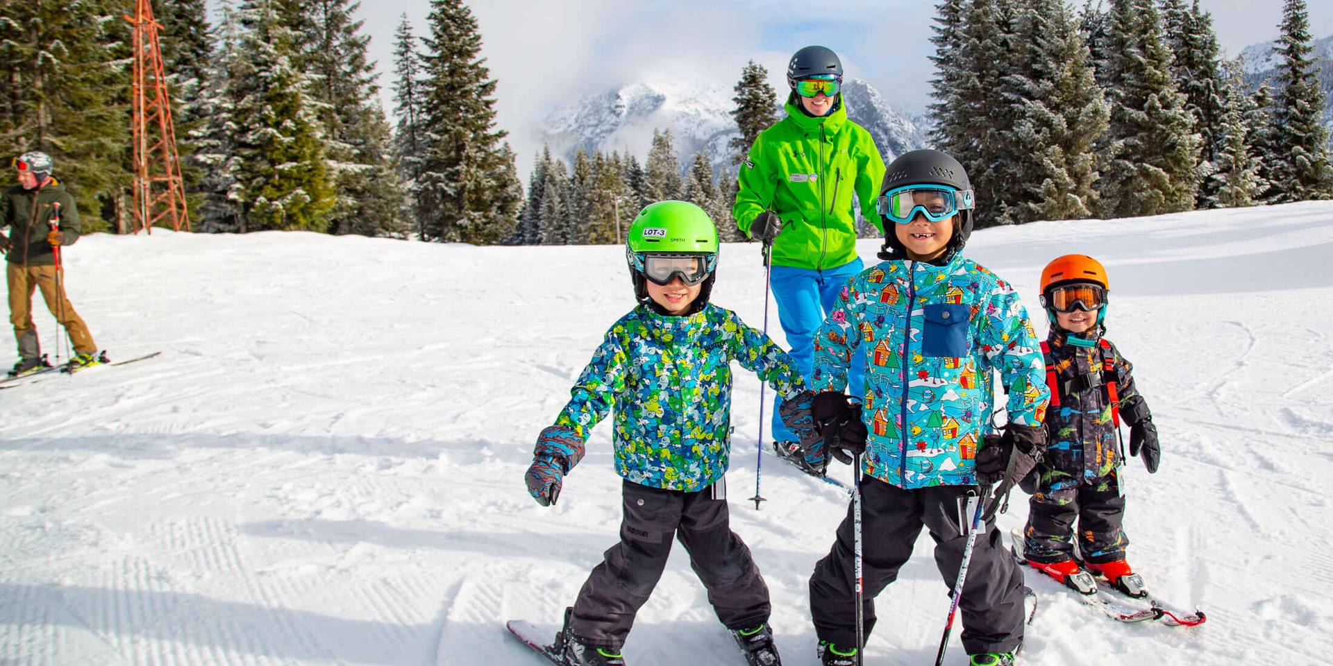 lesson kids at top of summit central