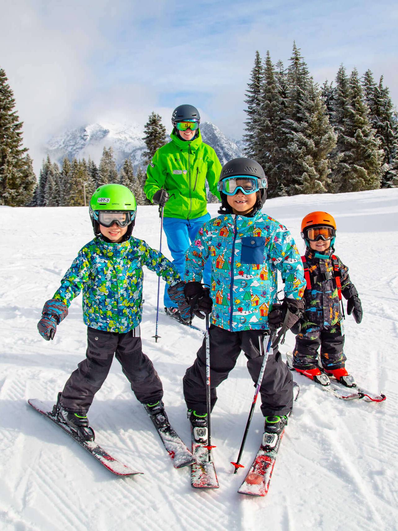 lesson kids at top of summit central