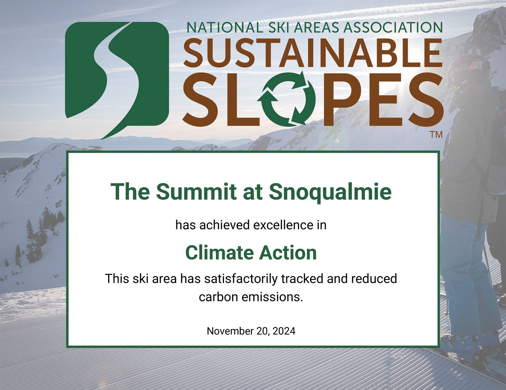 NSAA badge - climate action
