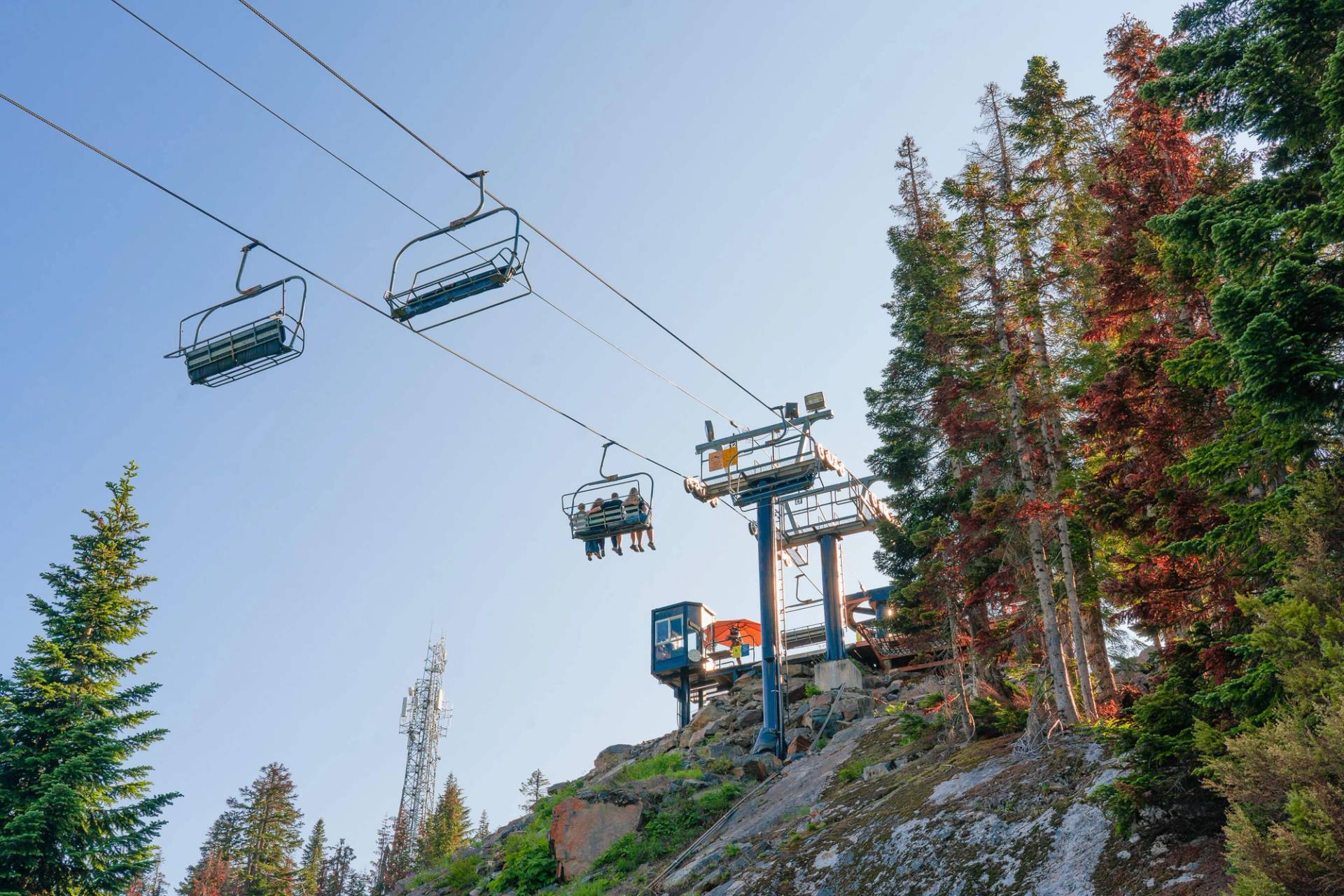 scenic chairlift ride view from below