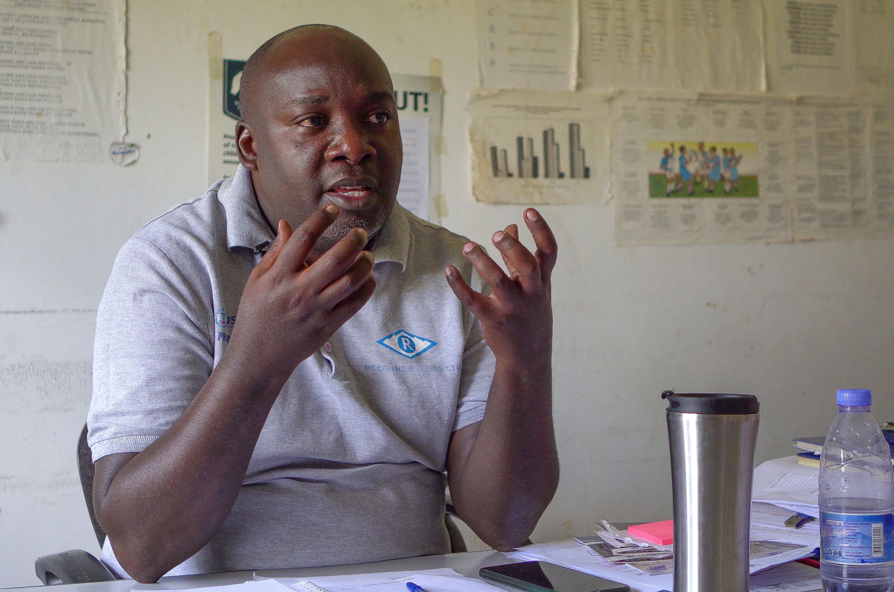 A man being interviewed on camera