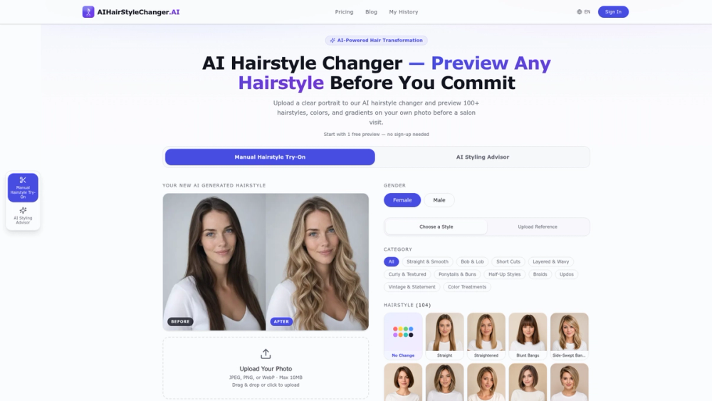 image of AI Hairstyle Changer image of AI Hairstyle Changer