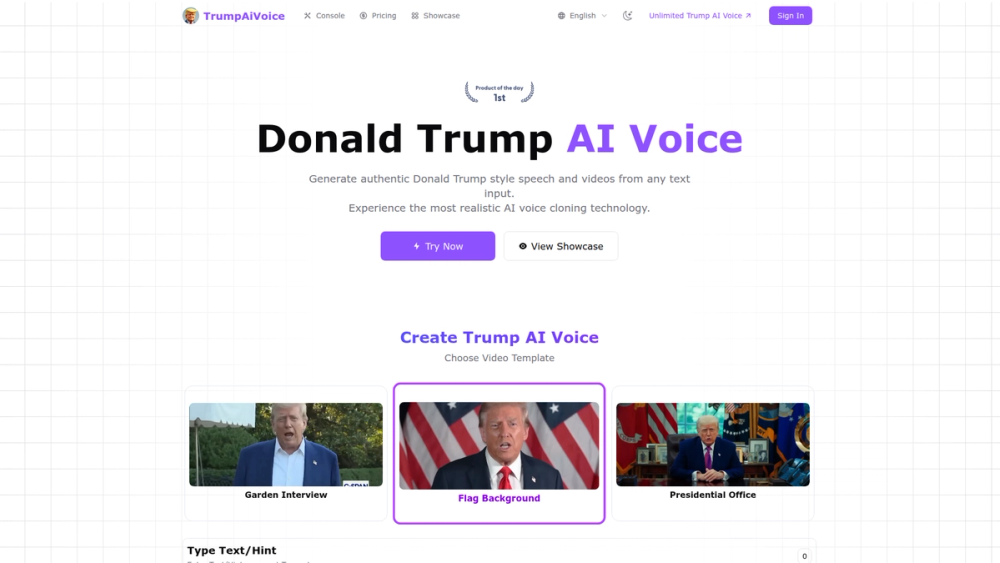 image of Donald Trump AI Voice