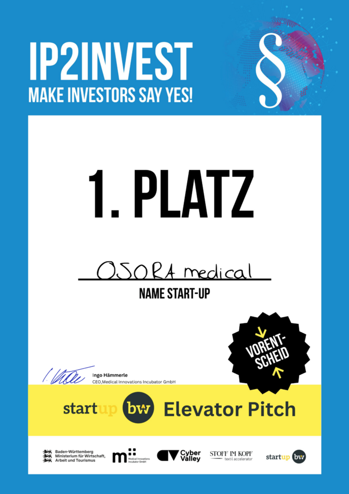 IP2INVEST – 1. Platz im Vorentscheid