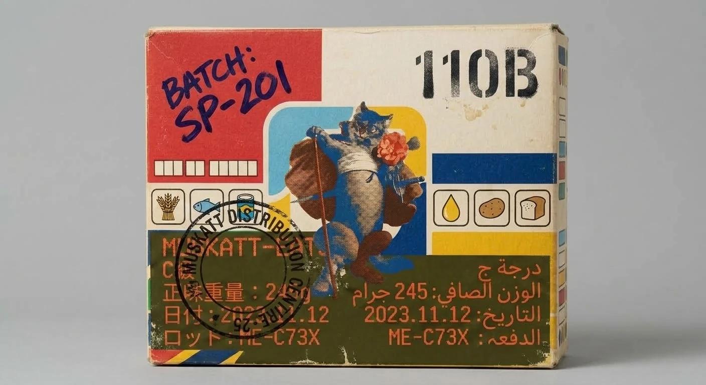 Muskatt-Eats ration 110B, batch SP-201, generated prop