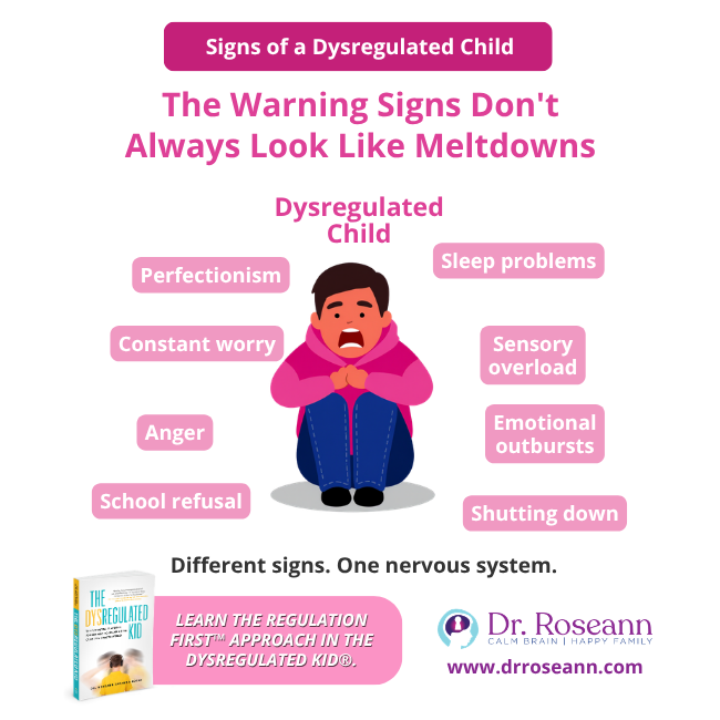 The Dysregulated Kid® book graphic about warning signs.