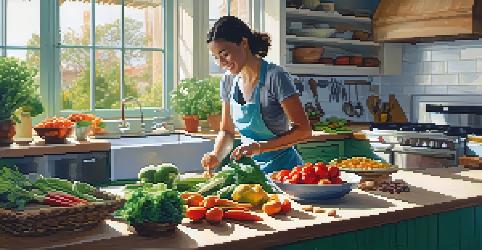 A person preparing a colorful raw food meal in a bright kitchen.