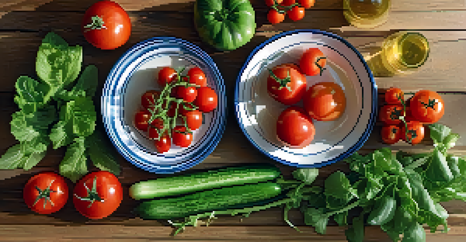 A wooden table displaying an assortment of fresh raw vegetables, highlighted by natural light.