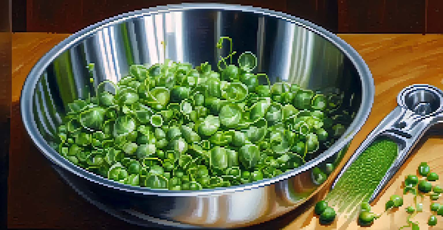 Close-up of freshly harvested sprouts being rinsed under water in a bowl.