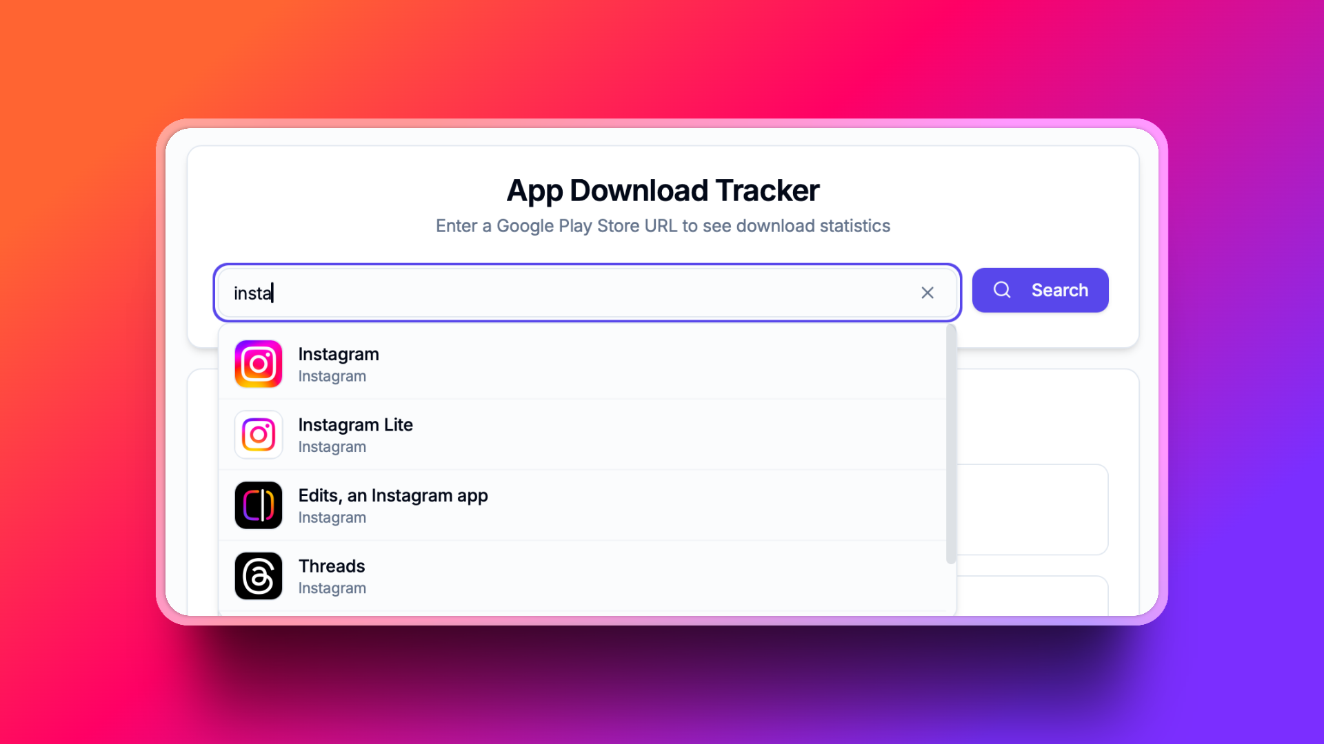 Search for play store apps