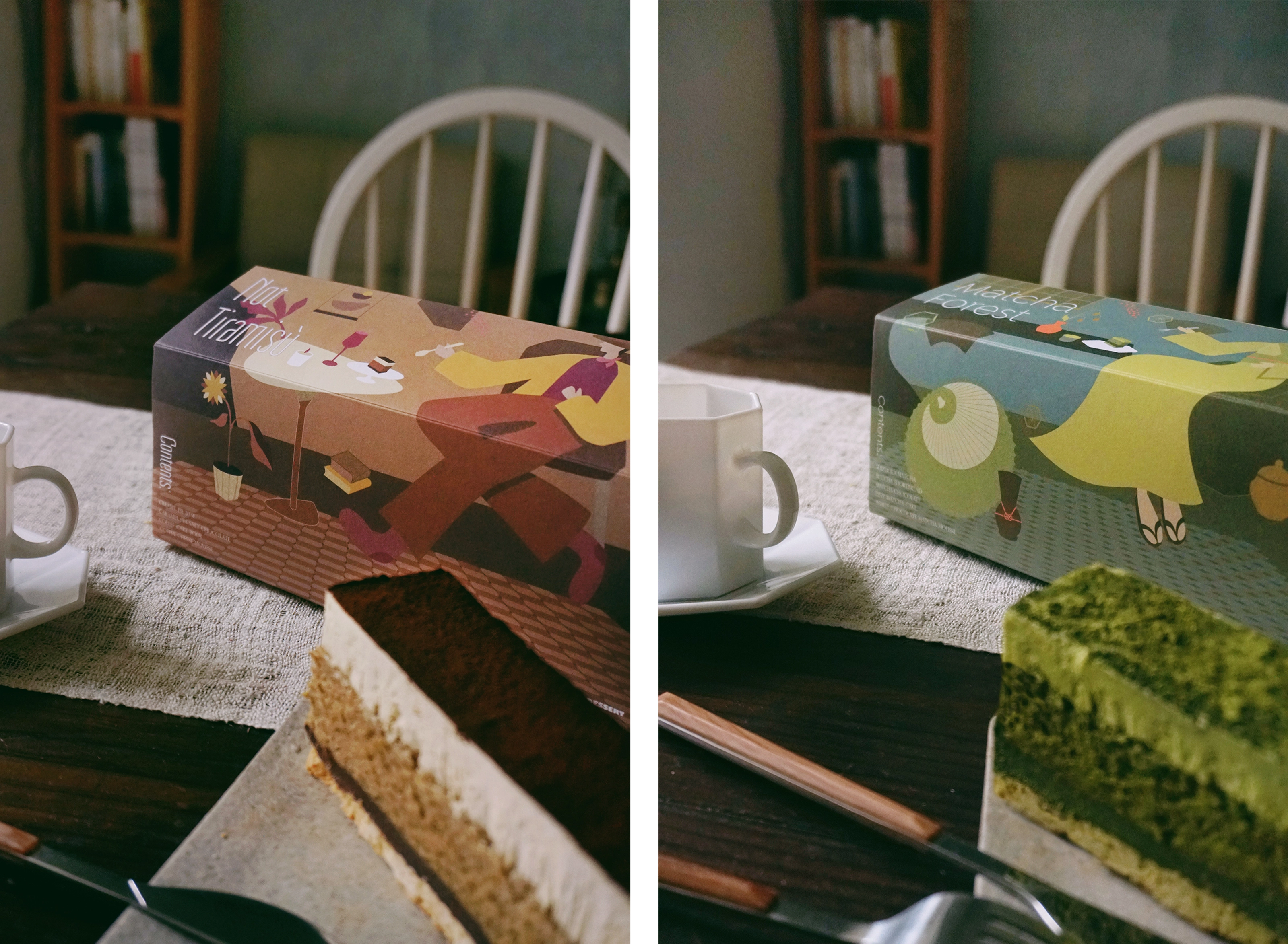 小宅門咖啡－ Matcha Forest & Not Tiramisu 蛋糕包裝