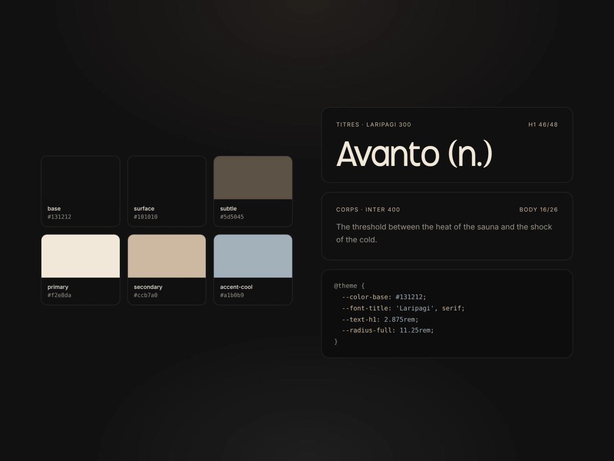 Les variables Figma d'Avanto traduites en tokens Tailwind