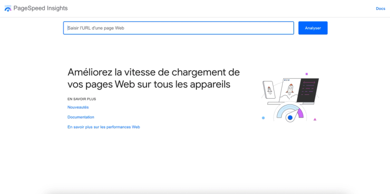 Aperçu PageSpeed Insights