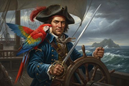 Pirát 3 – portrét na plátne podľa fotografie