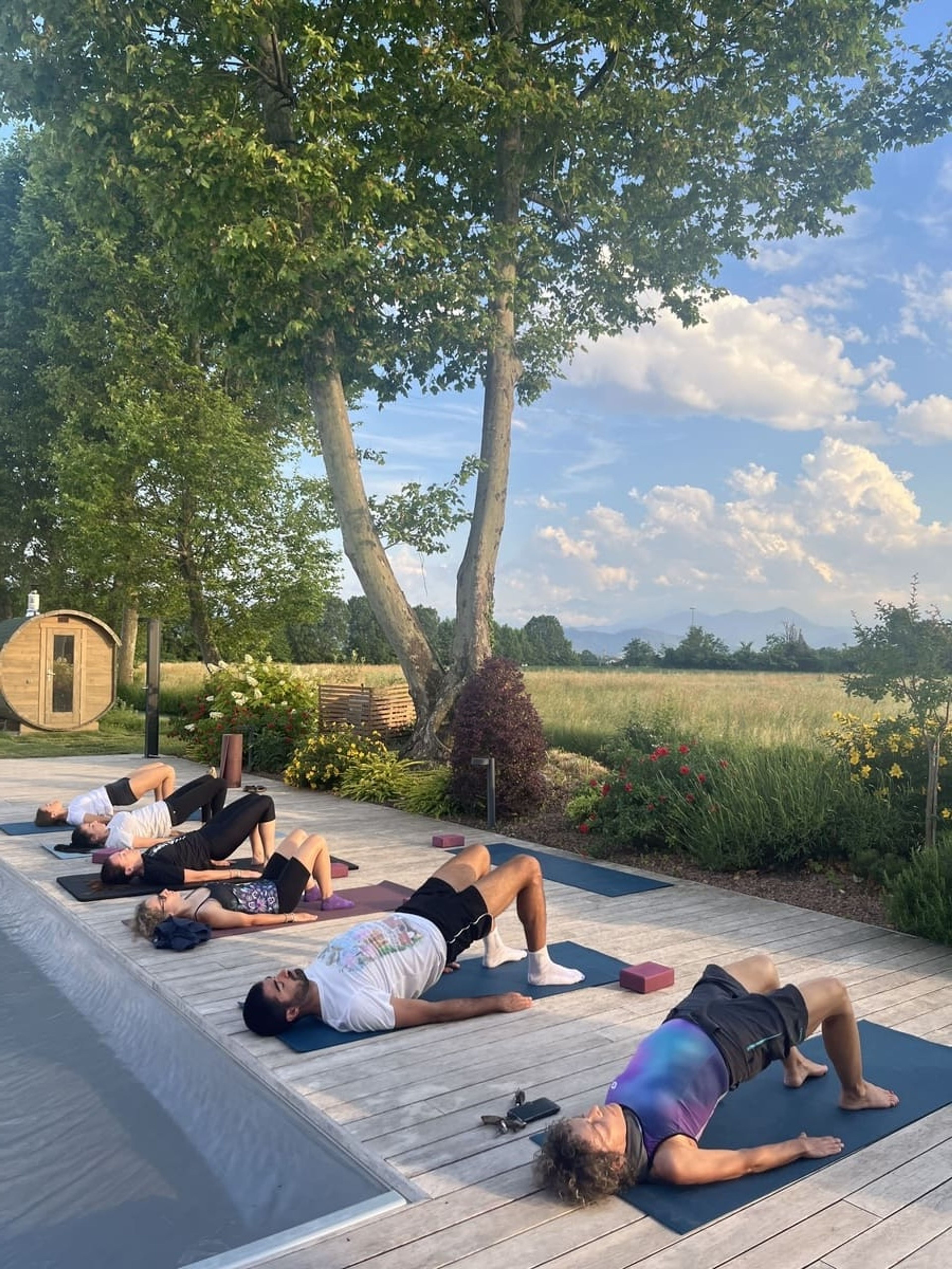 Outdoor yoga class