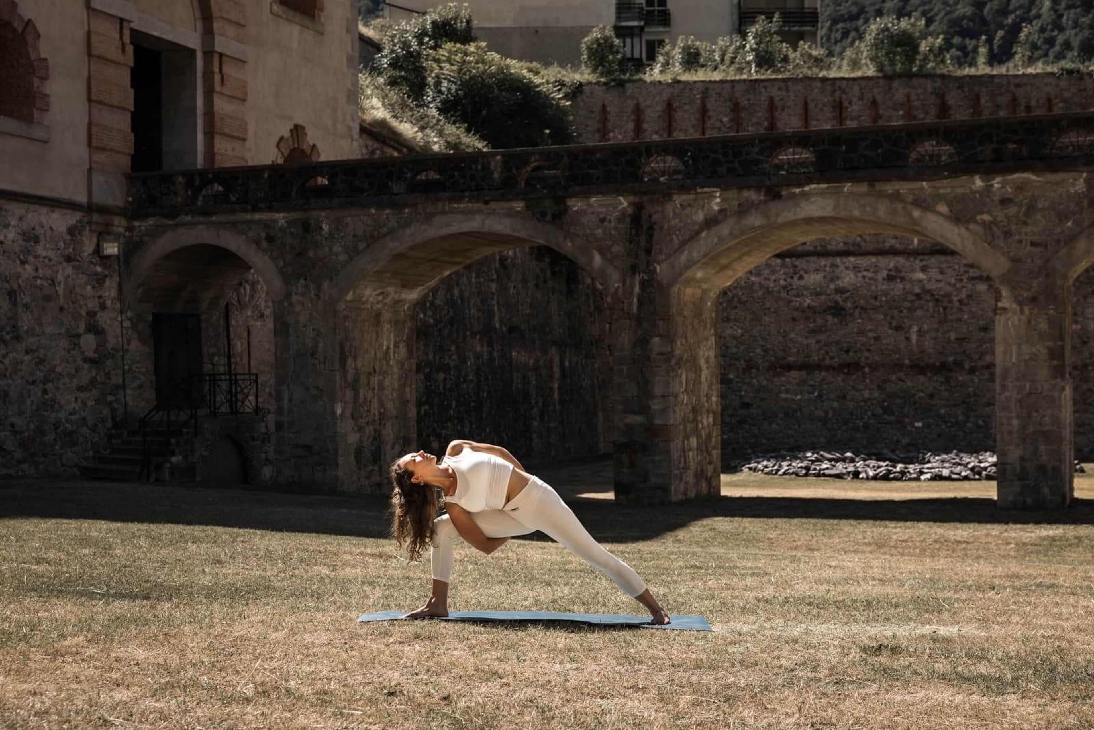 Simona doing yoga