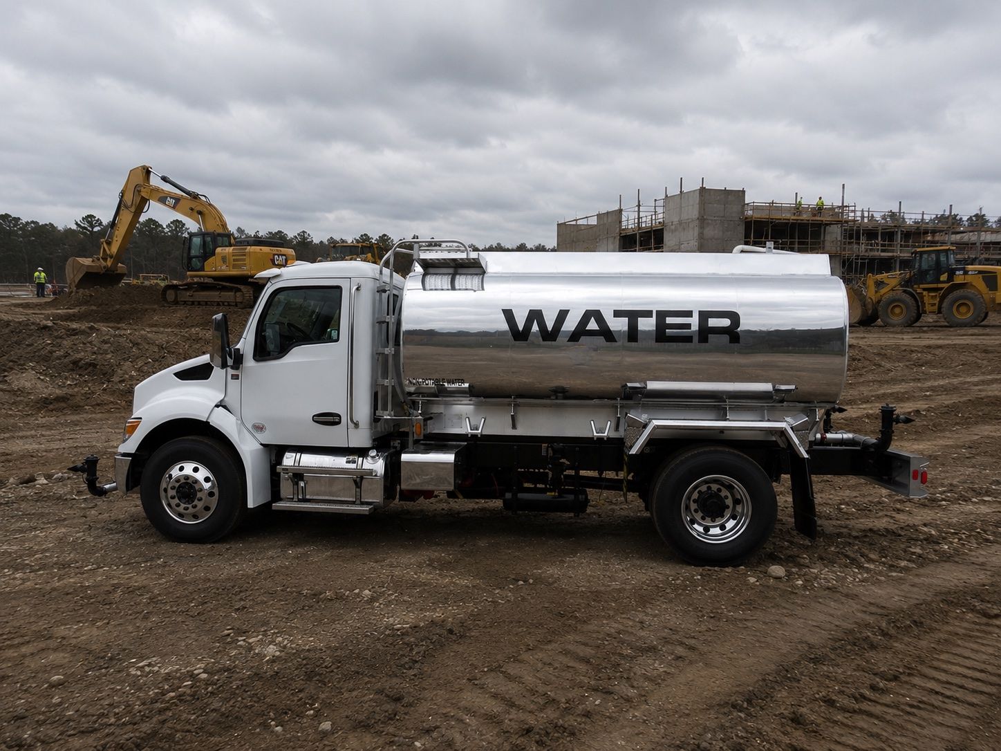 Amthor water truck at a construction site