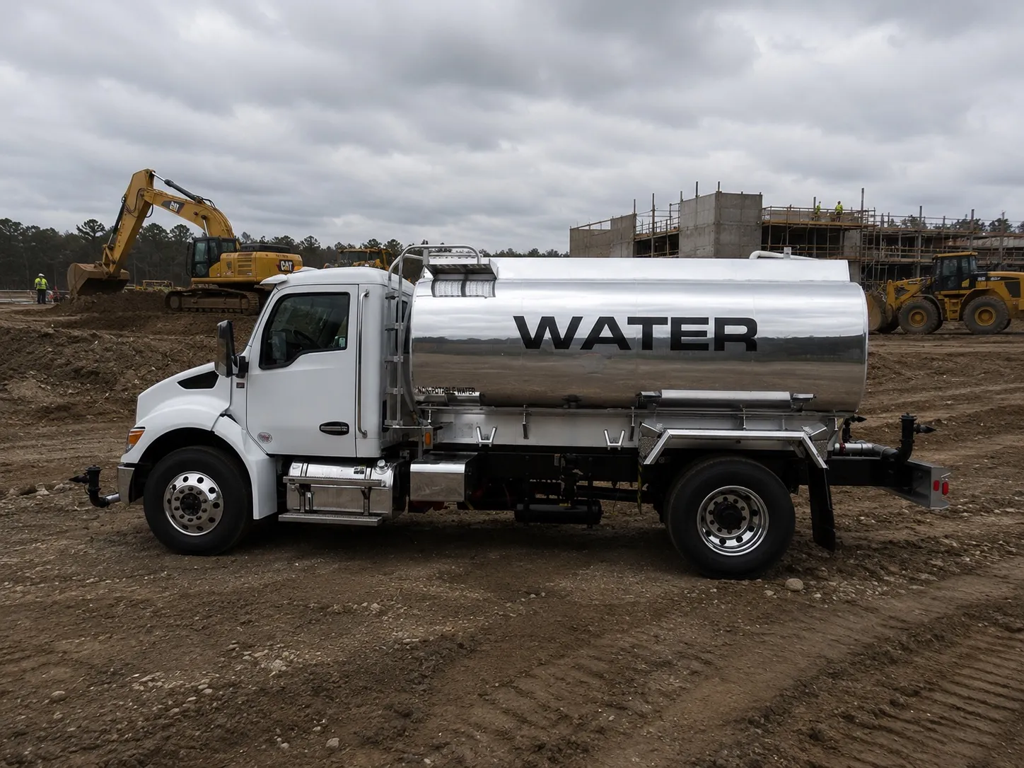 Amthor water truck at a construction site