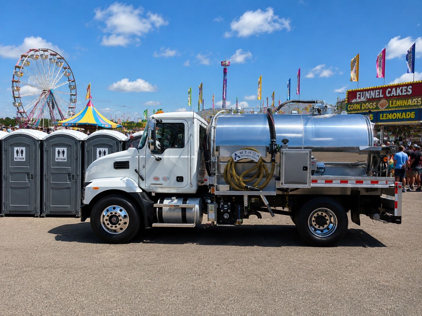 Amthor portable restroom service truck