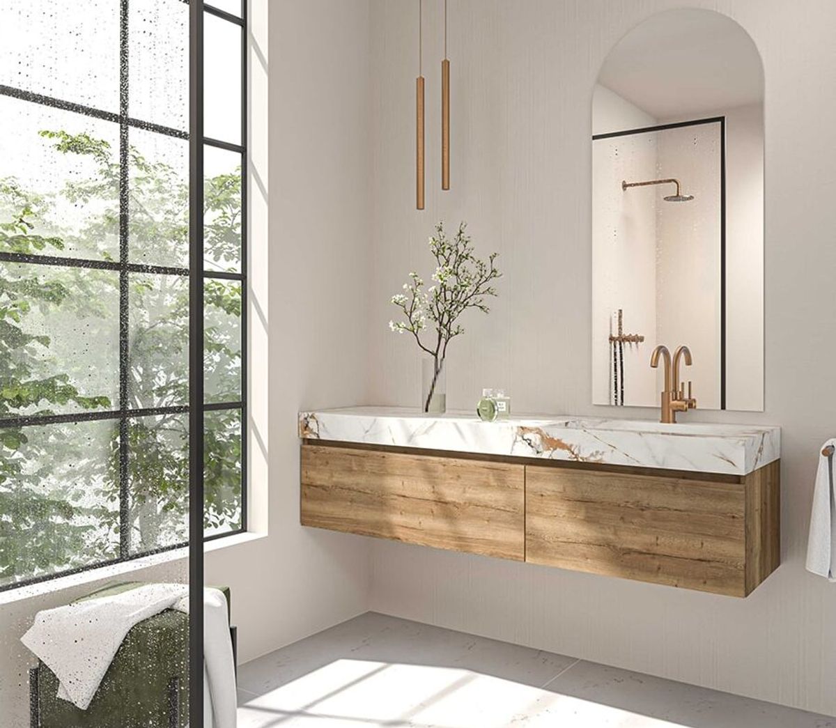 Persoonlijk advies over een badkamerontwerp in de showroom