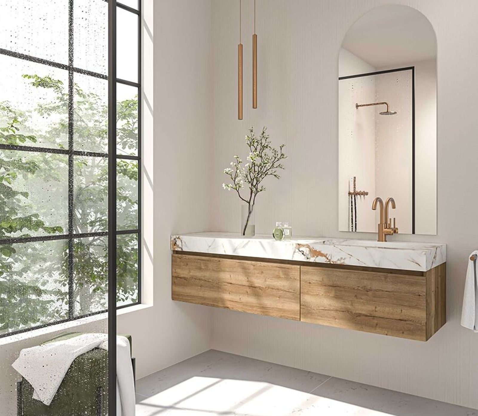 Persoonlijk advies over een badkamerontwerp in de showroom