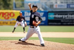 Masahiro Tanaka Pitches in Simulated Game