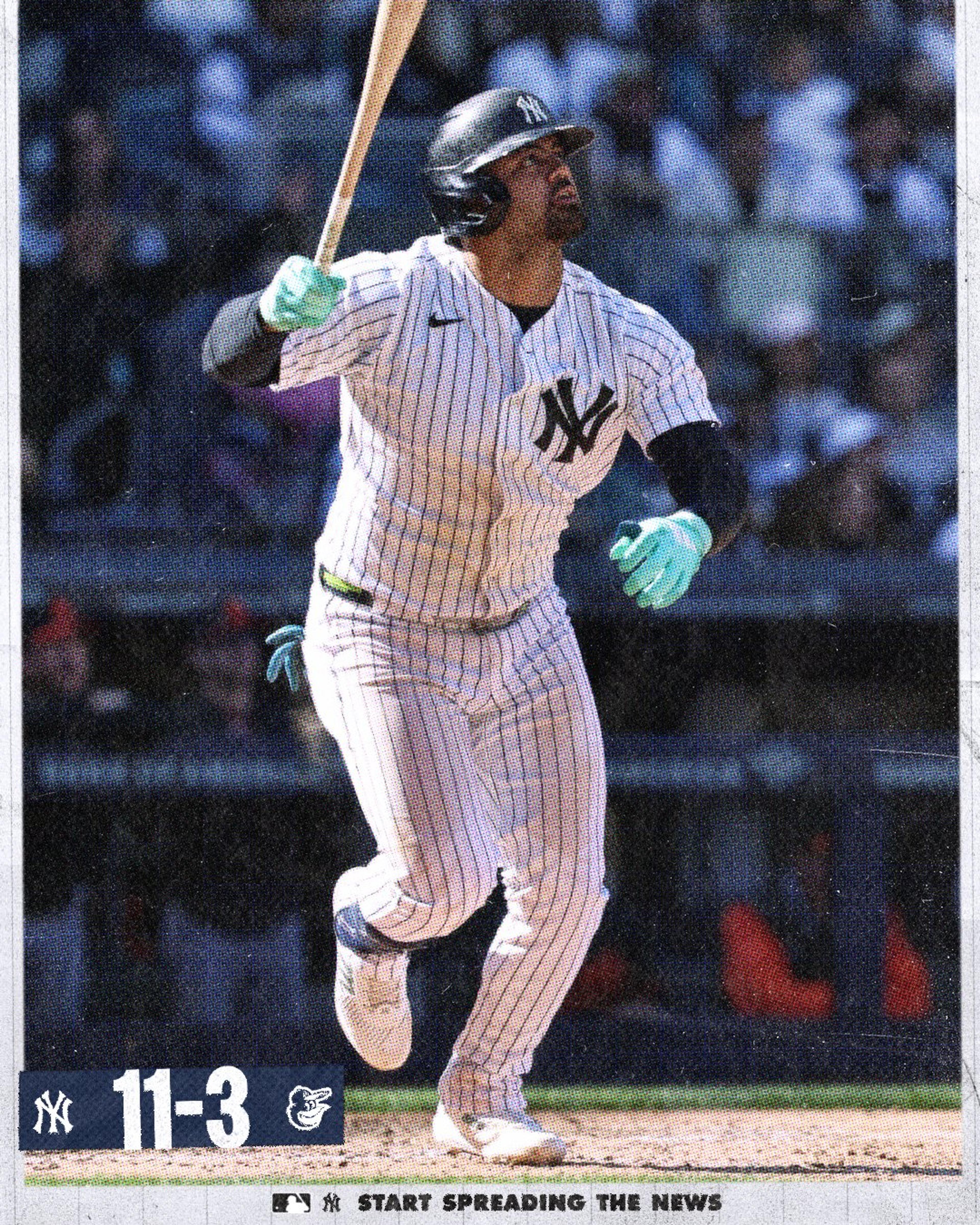 @Yankees on X: Domínguez Launches His First, Yankees Turn Up to 11